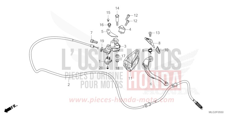 LEVIER DE STATIONNEMENT de Africa Twin DCT PEARL GLARE WHITE (NHB53H) 2022